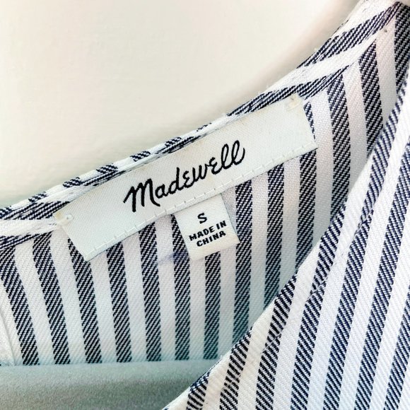 Madewell Button-Back Tie Tee in Classon Stripe - Size S - Picture 4 of 6